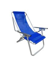 Cadeira Reclinável de Praia 5 posições Em Alumínio Reforçado - Azul