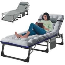 Cadeira reclinável dobrável para área externa ABORON, 440 lb, ajustável Cadeira reclinável dobrável para área externa ABORON, 440 lb, ajustável