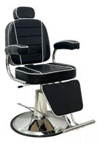 Cadeira Reclinável Valentina Com Base Redonda Preto croco com branca