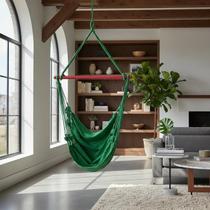 Cadeira Rede Balanço Suspensa S/ Almofada Verde Bandeira