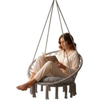 Cadeira Rede Balanço Suspenso Almofada Algodao Casa Varanda Quintal Jardim Deck Area Lazer Confortavel Resistente Cadeira Rede Balanço Suspenso Almofada Algodao Casa Varanda Quintal Jardim Deck Area Lazer Confortavel Resistente