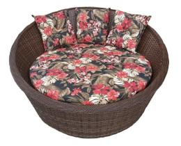 Cadeira Redonda Namoradeira, Chaise Fibra Sintética Junco maiu preto