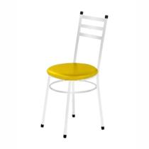 Cadeira Redonda Para Mesa De Jantar 135 Branco/Amarelo