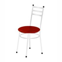 Cadeira Redonda Para Mesa De Jantar 135 Branco/Vermelho