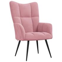 Cadeira relaxante vidaXL Modern Pink Velvet com espuma acolchoada