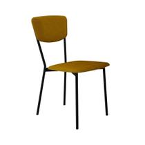 Cadeira Retrô Poliéster Amarela e Preta