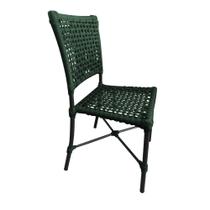 Cadeira Roma Corda Náutica Base em Alumínio Preto/verde Musgo