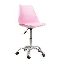 Cadeira Saarinen Office Base Cromada Com Rodizio Giratória com Ebook - Rosa