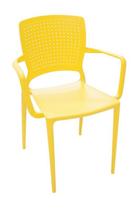Cadeira Safira com Braços Encosto Fechado Amarelo 92049/000 Tramontina