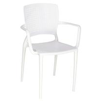 Cadeira Safira em Polipropileno e Fibra de Vidro com Braços Branco Tramontina