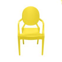 Cadeira Sala de Estar Invisible Kids Cor Amarela Com Branco