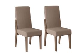 Cadeira Sala de Jantar 02 un Dubai Camurça e Amendoa Cadeira Sala de Jantar 02 un Dubai Camurça e Amendoa