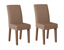 Cadeira Sala de Jantar 02 un Geórgia Marrom e Amendoa Cadeira Sala de Jantar 02 un Geórgia Marrom e Amendoa