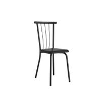 Cadeira Sala de Jantar 154 Aço Kit 2 Uni Preto/Courano Preto - Carraro