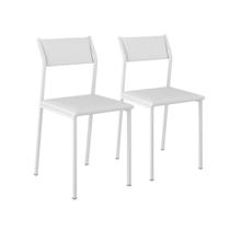 Cadeira Sala de Jantar 1709 Kit 2 Un Branco/Courano Branco - Carraro