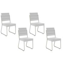 Cadeira Sala de Jantar 1736 Kit 4 Uni Prata/material sintético Branco - Carraro