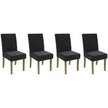 Cadeira Sala de Jantar 2CAD133FR Kit 4 Un Freijo/Suede Preto A038 - Kappesberg