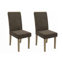 Cadeira Sala de Jantar 2CAD142NG Kit 2 Un Nogueira/Veludo Marrom A033 - Kappesberg Cadeira Sala de Jantar 2CAD142NG Kit 2 Un Nogueira/Veludo Marrom A033 - Kappesberg