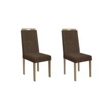 Cadeira Sala de Jantar 2CAD150EA Kit 2 Un Eucalipto/Veludo Marrom A033 - Kappesberg Cadeira Sala de Jantar 2CAD150EA Kit 2 Un Eucalipto/Veludo Marrom A033 - Kappesberg