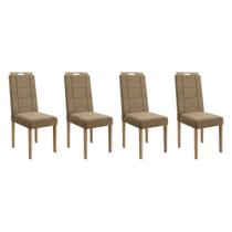 Cadeira Sala de Jantar 2CAD150EA Kit 4 Un Eucalipto/Veludo Bege A036 - Kappesberg Cadeira Sala de Jantar 2CAD150EA Kit 4 Un Eucalipto/Veludo Bege A036 - Kappesberg