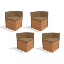 Cadeira Sala de Jantar 4CAD800 Kit 4 Un Freijó/Suede Caramelo - Kappesberg