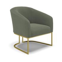 Cadeira Sala De Jantar Base Industrial Dourada Stella Bouclê D03 - D'rossi Cor Verde Pistache Cadeira Sala De Jantar Base Industrial Dourada Stella Bouclê D03 - D'rossi Cor Verde Pistache