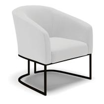 Cadeira Sala De Jantar Base Industrial Preto Stella Linho D03 - D'rossi Cor Cinza Cadeira Sala De Jantar Base Industrial Preto Stella Linho D03 - D'rossi Cor Cinza