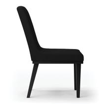 Cadeira Sala De Jantar Base Madeira Preto Kit 10 Sofia Linho D03 - D'rossi Cor Preto