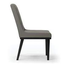 Cadeira Sala De Jantar Base Madeira Preto Kit 2 Sofia Suede D03 - D'rossi Cor Grafite Cadeira Sala De Jantar Base Madeira Preto Kit 2 Sofia Suede D03 - D'rossi Cor Grafite