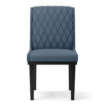 Cadeira Sala De Jantar Base Madeira Preto Kit 4 Sofia Suede D03 - D'rossi Cor Azul Marinho Cadeira Sala De Jantar Base Madeira Preto Kit 4 Sofia Suede D03 - D'rossi Cor Azul Marinho