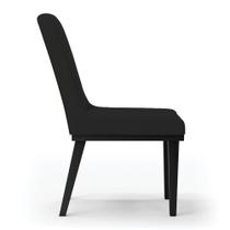 Cadeira Sala De Jantar Base Madeira Preto Kit 4 Sofia Veludo D03 - D'rossi Cor Preto
