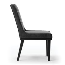 Cadeira Sala De Jantar Base Madeira Preto Kit 8 Sofia Sintético Pu D03 - D'rossi Cor Preto