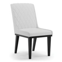 Cadeira Sala De Jantar Base Madeira Preto Sofia Linho Cinza A05 D03 - D'rossi Cadeira Sala De Jantar Base Madeira Preto Sofia Linho Cinza A05 D03 - D'rossi