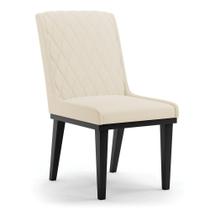 Cadeira Sala De Jantar Base Madeira Preto Sofia Linho D03 - D'rossi Cor Bege Cadeira Sala De Jantar Base Madeira Preto Sofia Linho D03 - D'rossi Cor Bege