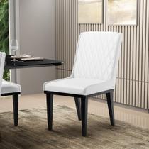 Cadeira Sala de Jantar Base Madeira Preto Sofia Sintético D03 - D'Rossi Cadeira Sala de Jantar Base Madeira Preto Sofia Sintético D03 - D'Rossi