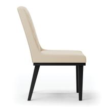 Cadeira Sala De Jantar Base Madeira Preto Sofia Suede D03 - D'rossi Cor Bege