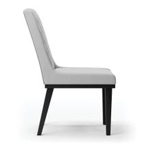 Cadeira Sala De Jantar Base Madeira Preto Sofia Suede D03 - D'rossi Cor Cinza Cadeira Sala De Jantar Base Madeira Preto Sofia Suede D03 - D'rossi Cor Cinza