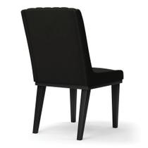 Cadeira Sala De Jantar Base Madeira Preto Sofia Suede D03 - D'rossi Cor Preto