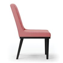 Cadeira Sala De Jantar Base Madeira Preto Sofia Suede D03 - D'rossi Cor Rose Cadeira Sala De Jantar Base Madeira Preto Sofia Suede D03 - D'rossi Cor Rose