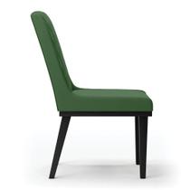 Cadeira Sala De Jantar Base Madeira Preto Sofia Suede D03 - D'rossi Cor Verde Cadeira Sala De Jantar Base Madeira Preto Sofia Suede D03 - D'rossi Cor Verde