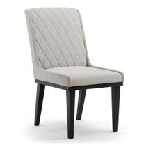 Cadeira Sala De Jantar Base Madeira Preto Sofia Veludo Cinza D03 - D'rossi Cadeira Sala De Jantar Base Madeira Preto Sofia Veludo Cinza D03 - D'rossi