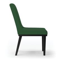 Cadeira Sala De Jantar Base Madeira Preto Sofia Veludo D03 - D'rossi Cor Verde