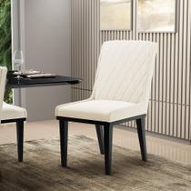 Cadeira Sala de Jantar Base Madeira Preto Sofia Veludo D03 - D'Rossi Cadeira Sala de Jantar Base Madeira Preto Sofia Veludo D03 - D'Rossi