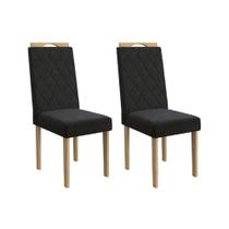 Cadeira Sala de Jantar Camélia 2CAD153 Madeirado Kit 2 Un Carvalho/Suede Preto - Kappesberg Cadeira Sala de Jantar Camélia 2CAD153 Madeirado Kit 2 Un Carvalho/Suede Preto - Kappesberg