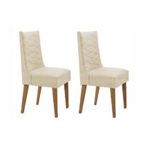 Cadeira Sala de Jantar Dafne Luxo Kit 2 Un Imbuia/Veludo Pérola - Rufato