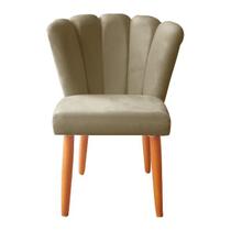 Cadeira Sala de Jantar Estofada Pétala Suede Capuccino - Twdecora