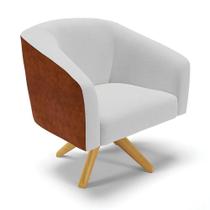 Cadeira Sala De Jantar Giratória Ma30 Stella Noz/linho D03 - D'rossi Cor Cinza