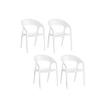 Cadeira Sala de Jantar Glass Plus UZ8004 Kit 4 Un Polipropileno Branco - Kappesberg