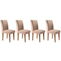 Cadeira Sala de Jantar Grécia Kit 4 Un Imbuia/Linho Turim - Rufato