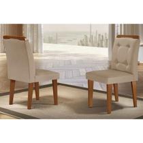 Cadeira Sala de Jantar Imperatriz Kit 2 Un Imbuia/Linho Bouclê Creme - Rufato